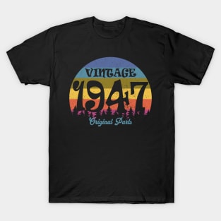 1974 Birthday for Men Vintage 1974 Original Parts Retro Bday T-Shirt